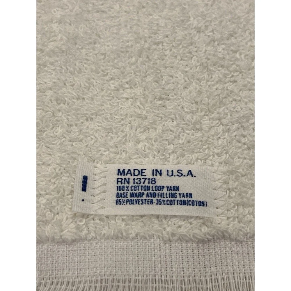 Vtg Cannon Monogrammed Hand Towel Off White Gold Glam Hollywood Regency USA